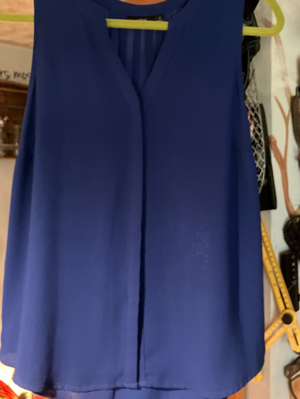 Apt. 9 Royal Blue Sleeveless V-Neck Blouse